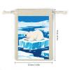 VIDI 8 PCS Polar Bears Drawstring Gift Bags Cotton Linen Party Favors Bags Reusable Burlap Bags for Decorated Event Holiday Party Favors, Wedding Favors view 2