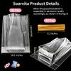 50Pcs Flat Bottom Cellophane Bags - 10 x 14 x 3.2 Inches Bottom Gusset Cellophane Bags with Twist Ties - Durable Plastic Clear Gift Bags for Candy Treat Goodies Mug Party Favors and Gift Wrapping view 2