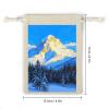 VIDI 8 PCS Snowy Mountain Drawstring Gift Bags Cotton Linen Party Favors Bags Reusable Burlap Bags for Decorated Event Holiday Party Favors, Wedding Favors view 2