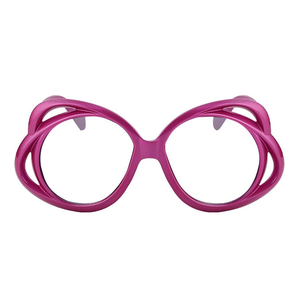 AOOLIA Oversized Round Women Eyewear, Stylish Large Blue Light Blocking Glasses, Anti-UV Anti-fatigue Eyeglasses (Purple)