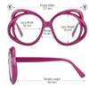 AOOLIA Oversized Round Women Eyewear, Stylish Large Blue Light Blocking Glasses, Anti-UV Anti-fatigue Eyeglasses (Purple) view 2