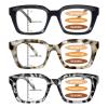 Lirbbur 3 Pack Multifocus Progressive Reading Glasses for Women/Men Computer Readers Blue Light Blocking With Spring Hinge (3 Mix, 1.75, x) view 1