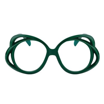 AOOLIA Oversized Round Women Eyewear, Stylish Large Blue Light Blocking Glasses, Anti-UV Anti-fatigue Eyeglasses (Green)