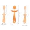 OFFIGAM Silicone Toothbrush 3pcs Tongue Cleaning Tool Newborn Oral Care Soft Tongue Cleaner for Babies (Warm Orange) view 2