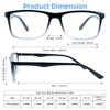 Ryegis Bifocal Reading Glasses,Classic Square Men Readers,Lightweight Cheaters Glasses Comfortable Spring Hinges 5.0 view 3