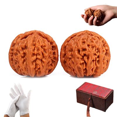 2Pcs Chinese Walnuts Fidget, 2026 New Chinese Wenwan Walnuts, Hand Training Massage Stress Relief Balls for Relaxation Focus & Gifts (A)