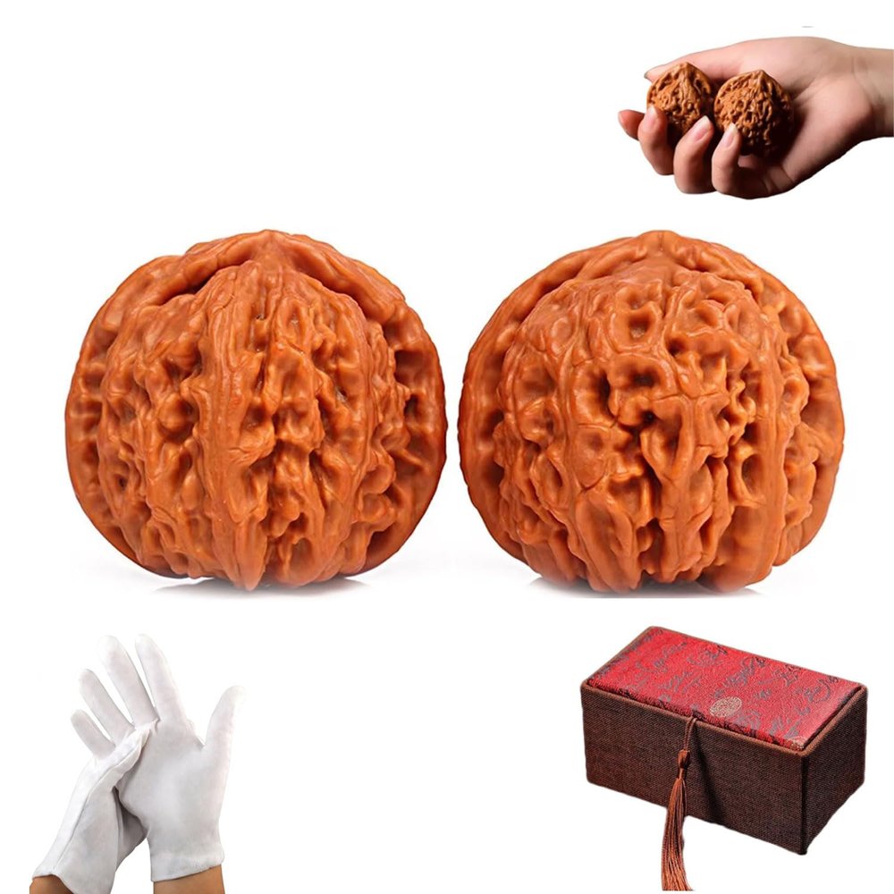 2Pcs Chinese Walnuts Fidget, 2026 New Chinese Wenwan Walnuts, Hand Training Massage Stress Relief Balls for Relaxation Focus & Gifts (A)