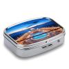 Pool Party Cruise Ship Pill Case,2 Compartment Small Pill Box Metal Portable Medicine Box Mini Medication Organizer Storage Travel Organizer for Pocket Purse view 3