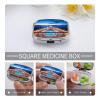 Pool Party Cruise Ship Pill Case,2 Compartment Small Pill Box Metal Portable Medicine Box Mini Medication Organizer Storage Travel Organizer for Pocket Purse view 4