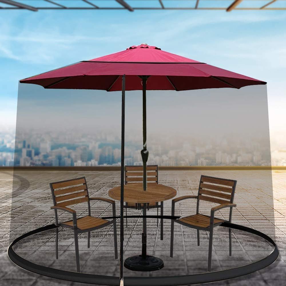 Outdoor Mosquito Net, Outdoor Portable Garden Umbrella Table Screen Sun Parasol Mosquito Net Cover Netting Cover