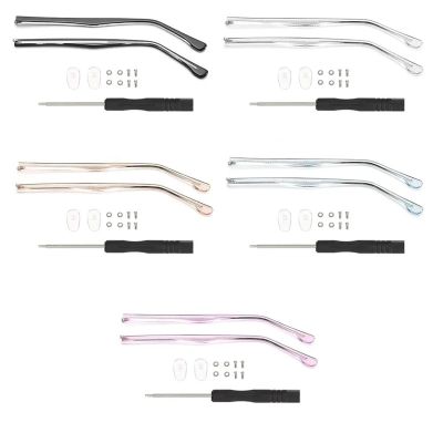 1 Pair Crystal Transparent Glasses Arm Replacement Leg Sunglasses Eyeglasses Replacement Metal Leg Repair Eyewear Accessories(Purple)