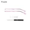 1 Pair Crystal Transparent Glasses Arm Replacement Leg Sunglasses Eyeglasses Replacement Metal Leg Repair Eyewear Accessories(Purple) view 2