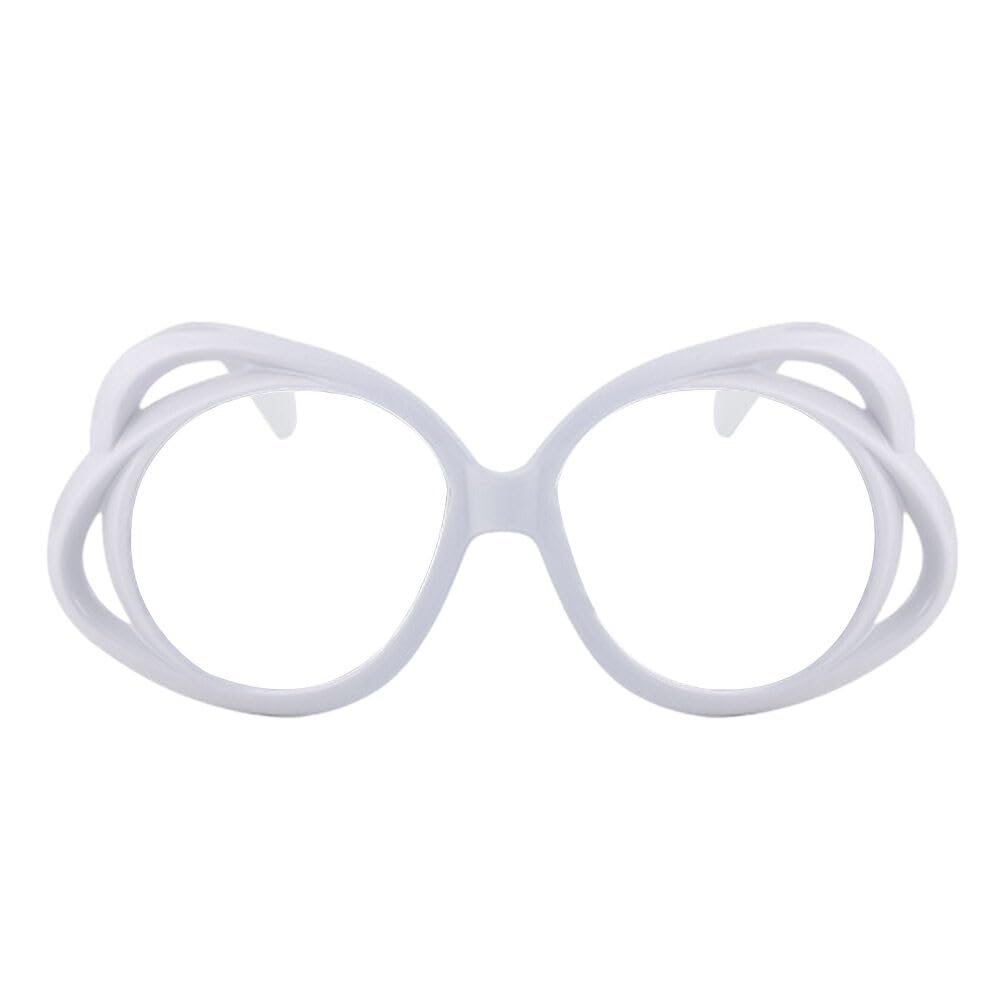 AOOLIA Oversized Round Women Eyewear, Stylish Large Blue Light Blocking Glasses, Anti-UV Anti-fatigue Eyeglasses (White)