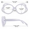AOOLIA Oversized Round Women Eyewear, Stylish Large Blue Light Blocking Glasses, Anti-UV Anti-fatigue Eyeglasses (White) view 2