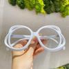 AOOLIA Oversized Round Women Eyewear, Stylish Large Blue Light Blocking Glasses, Anti-UV Anti-fatigue Eyeglasses (White) view 3
