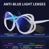 AOOLIA Oversized Round Women Eyewear, Stylish Large Blue Light Blocking Glasses, Anti-UV Anti-fatigue Eyeglasses (White) view 4