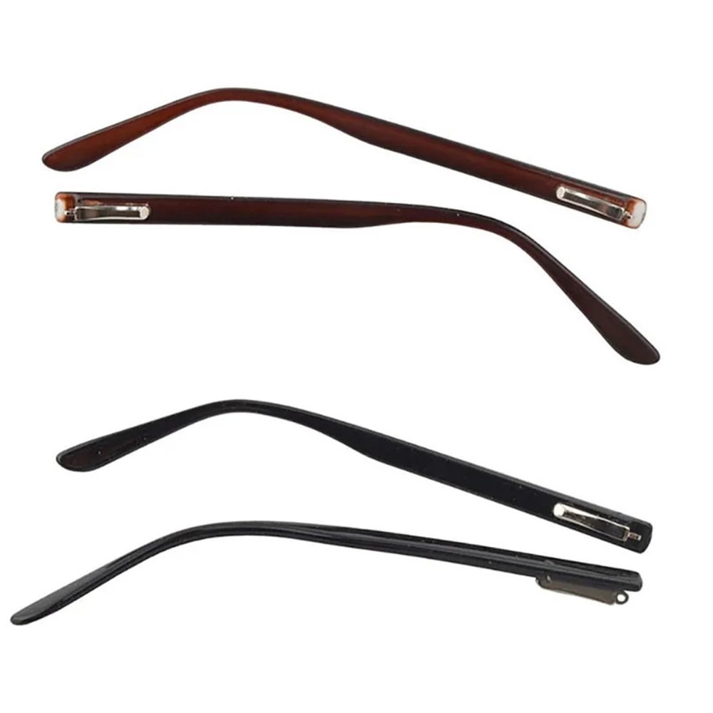 1pair PC Glasses Eyewear Temple Spring Hinge Glasses Temple Repair Accessory Black Brown(TT001 Black)