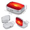 Red Sunrise Pill Case,2 Compartment Small Pill Box Metal Portable Medicine Box Mini Medication Organizer Storage Travel Organizer for Pocket Purse view 2