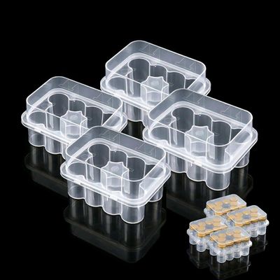 4pcs Peptide Case for Fridge, 3mL Vial Holder for Refrigerator, 10 Slots Each (40 Total), Fits Up to 16mm x 38mmH, Click-Closure Stackable Organizer for Insulin/Peptides/GLP-1, Semi-Transparent