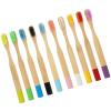 Abaodam 10pcs Toothbrushes with Extra Soft Charcoal Bristles, Round Wooden Handle, Travel-Friendly Manual Brush Set for Boys view 1
