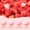8.82 Oz Freeze Dried Strawberries Crispy Freeze-Dried Whole Strawberries Intense Sweet & Tart Flavor Natural Crispy Fruit Snack Dehydrated Fruit Dried Fruit Snack for Baking Yogurt view 4