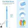 100 pcs Bendy Boba Straws, Individually Wrapped Jumbo 12 mm Wide Bubble Tea Straws Flexible with Angled Tip, Bendable & Extendable Large Plastic Drinking Straws for Smoothies, Milkshakes,Thick Drinks view 3