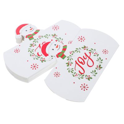 PACKOVE 10pcs Snowman Paper Candy Boxes Mini Treat Pillow Boxes Holiday Packaging for Sweets Cookies Party Favors Christmas Wrapping