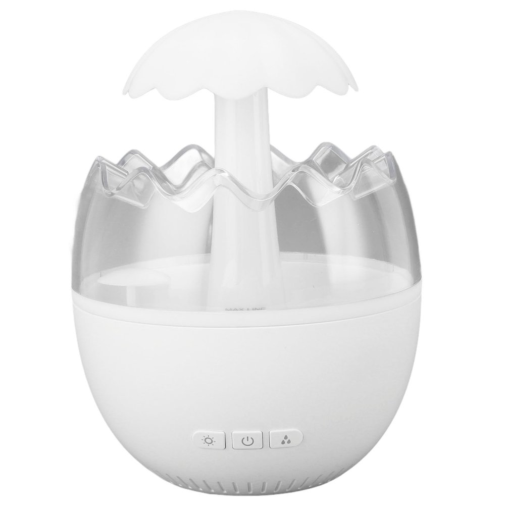 RASTKY Water Drip White Noise Raindrop Humidifier for Bedroom, 450ml Colorful Night Light Aromatherapy Diffuser, Adjustable Rainfall for Relaxation