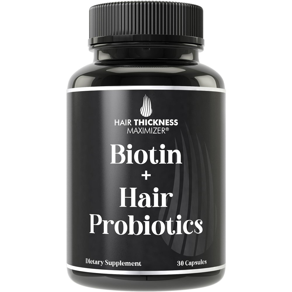 Probiotics for Hair Growth + Biotin 10000mcg - High Strength Hair Vitamins for Women and Men with Lactobacillus Reuteri & Clinically Studied Probiotic Strains - Supports Thicker, Fuller Scalp - Vegan