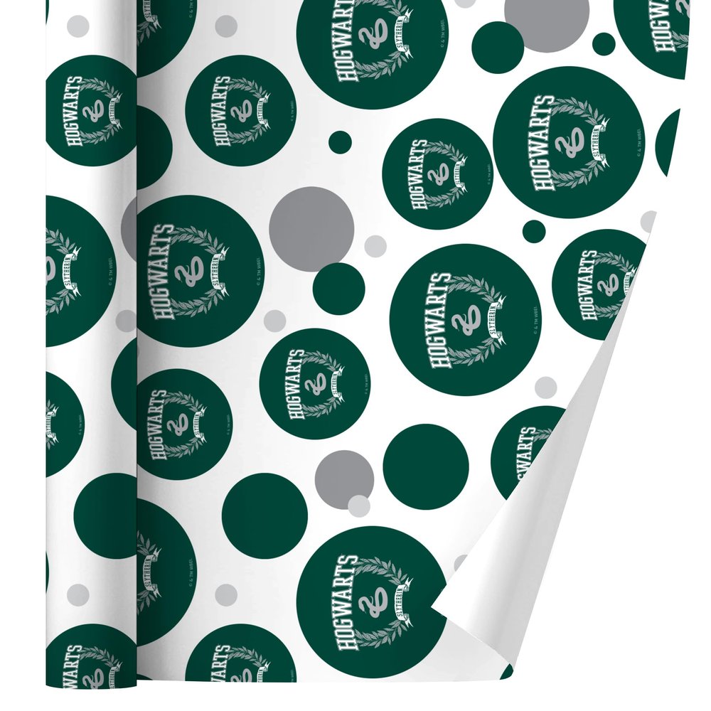 GRAPHICS & MORE Harry Potter Slytherin Hogwarts Leaves Gift Wrap Wrapping Paper Roll