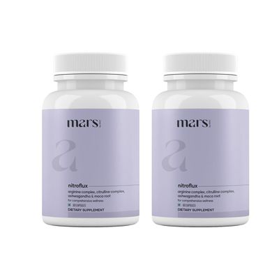Mars NitroFlux Nitric Oxide Booster Capsules, Ashwagandha & Maca Root, Pre Workout Supplement, Wellness Formula (Pack of 2)