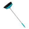 Veemoon Soft Bristle Floor Clean Broom with Long Metal Handle, Wide Angle Indoor Dust Sweeping Broom for Home Kitchen Office Patio, Green view 1