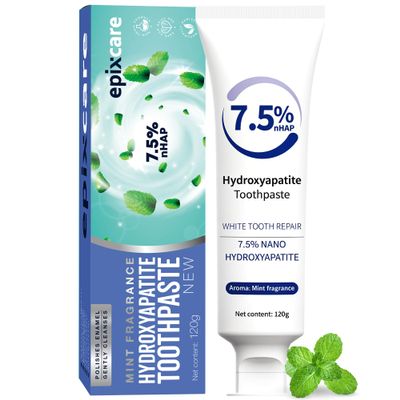 7.5% Nano Hydroxyapatite Toothpaste - Helps Remineralize Teeth Enamel Repair Sensitive Relief - Natural Whitening Antisensitivity Remineralizing Fluoride Free Nano-hydroxyapatite Dental Tooth Paste