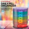 MEDca Weekly Pill Organizer, 1 Dispenser, 7 Stackable Multi-Color Compartments Four Times-a-Day - Morning, Noon, Evening, and Bedtime, Black, Case of 40 view 2