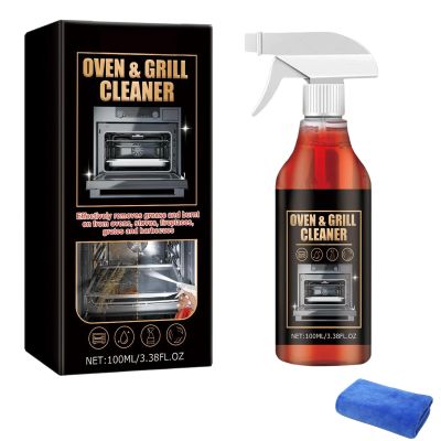 ivyever Oven and Grill Cleaning Spray Dissolves Grease in 5 Minutes, No Scrubbing Required, Removes Odors, Eliminates Thick Grease & Build Up, Grease Remover, 3.38 Floz (1pcs)