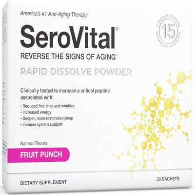 Serovital Rapid Dissolve Powder - Anti-Aging Supplement for Women, Skin Benefits, Energy and Better Sleep | 30 Day Supply - Fruit Punch