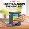Weekly Pill Organizer, 1 Dispenser, 7 Stackable Compartments Four Times-a-Day - Morning, Noon, Evening, and Bedtime, Black (Case of 40) view 2