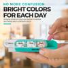 Weekly Pill Organizer, 1 Dispenser, 7 Stackable Compartments Four Times-a-Day - Morning, Noon, Evening, and Bedtime, Black (Case of 40) view 3