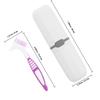 Luxshiny Travel Toothbrush Set with Hard Bristle Ergonomic Rubber Handle, Double-Sided Manual Toothbrushes with Pearl White Storage Cases, Portable Oral Care Kit for Home and Travel Use view 2
