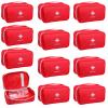 12 Pack Empty First Aid Bag, Emergency Bag Empty, First Aid Case, Portable Medical Storage Pouch for Camping Hiking Travel Home Office (Red) view 1
