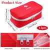 12 Pack Empty First Aid Bag, Emergency Bag Empty, First Aid Case, Portable Medical Storage Pouch for Camping Hiking Travel Home Office (Red) view 2