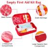 12 Pack Empty First Aid Bag, Emergency Bag Empty, First Aid Case, Portable Medical Storage Pouch for Camping Hiking Travel Home Office (Red) view 3