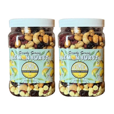 Germack - Spring Lemon Burst Snack Medley Mix with Honey Roasted Peanuts, Cranberries, Cashews, and Cherries (Set of 2, 16oz Jars)