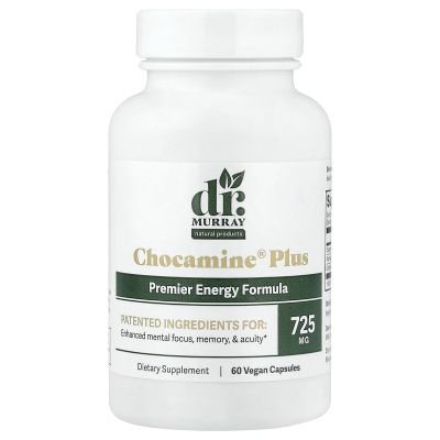 Dr. Murray's Chocamine Plus Cocoa Extract Supplement - Supports Focus, Mood & Energy | Methylxanthines | Theobromine | 60 Vegan Capsules