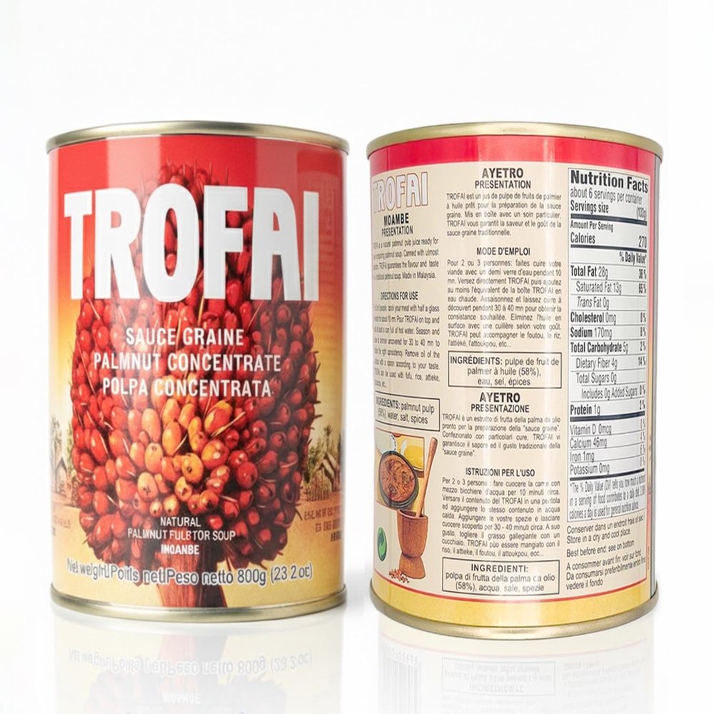 TROFAI Palm nut soup |28.2 oz|Palm nut concentrate|Moambe| - with Nireds Foods Banga spice|2oz|