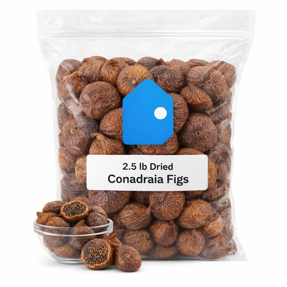 Dried Figs, Sweet & Chewy Whole Fruit, Bulk 2.5 lb Bag for Snacking & Baking