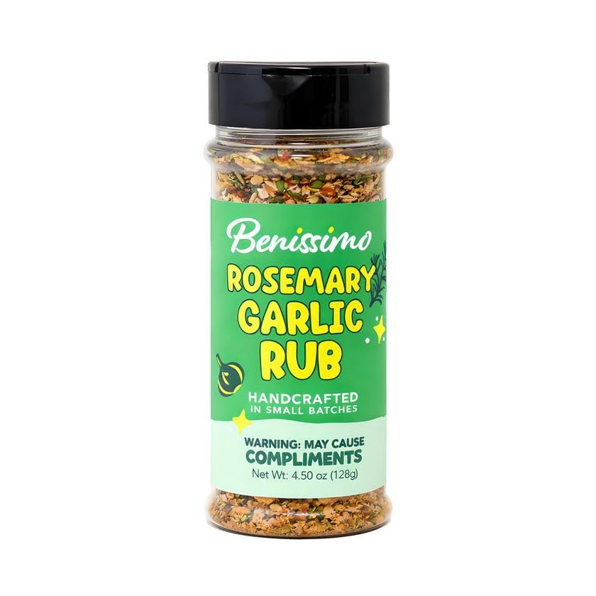 Benissimo Rosemary Garlic Rub Flake & Granule Blend 8.5 oz