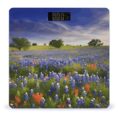 Texas Bluebonnets Scenery Weight Scale Large Bathroom Scales Digital Weight with Bright LED Display Non Slip Automatic Weighing Scale Fashion Weighing Machine for Body