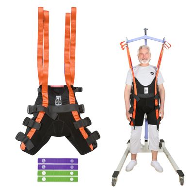 EHUCONELDEX Patient Lift Walking Sling with 4-Way Stretch Fabric,Lift Sling for Standing Support & Mobility Assistance, Padded Patient Transfer Sling for Elderly & Rehabilitation Use(Black, Small)