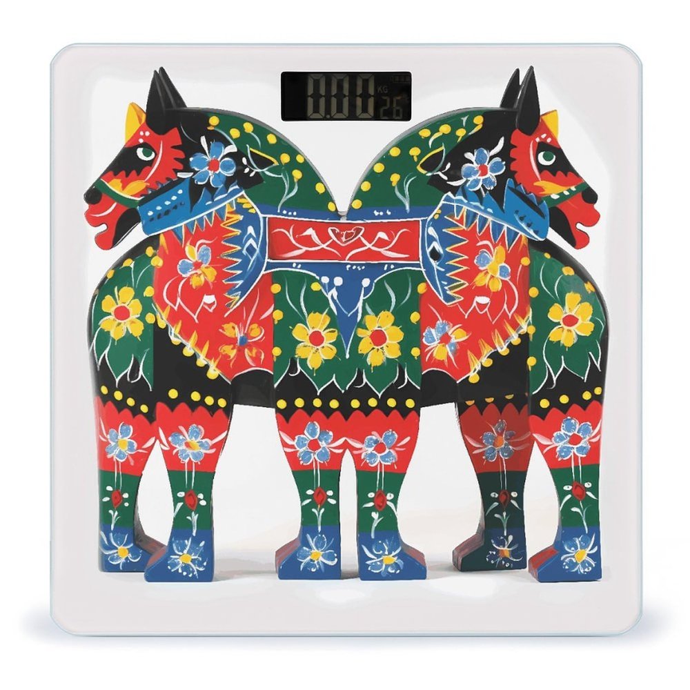 Runner Swedish Dala Horse Folk Weight Scale Large Bathroom Scales Digital Weight with Bright LED Display Non Slip Automatic Weighing Scale Fashion Weighing Machine for Body